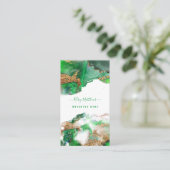 PixDezines Abstrakt Watercolor Gold Smarald Visitenkarte (Stehend Vorderseite)