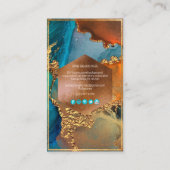 PixDezines Abstrakte Aquarellkupfer Gold Aquamarin Visitenkarte (Rückseite)