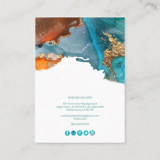 PixDezines Abstrakte Galaxieohrringe Visitenkarte (Rückseite)