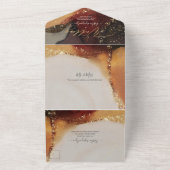 PixDezines Abstrakte kosmische Imitat Goldene Ader All In One Einladung (Außenbereich)