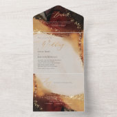 PixDezines Abstrakte kosmische Imitat Goldene Ader All In One Einladung (Innen Boden)