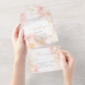 PixDezines Abstrakter kosmischer Rosa All In One Einladung (Abreißen)