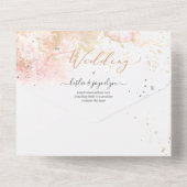 PixDezines Abstrakter kosmischer Rosa All In One Einladung (Rückseite)