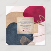 PixDezines Abstraktes Arrangement H2 Rose Gold Quadratische Visitenkarte (Rückseite)