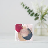 PixDezines Abstraktes Arrangement H2 Rose Gold Quadratische Visitenkarte (Stehend Vorderseite)