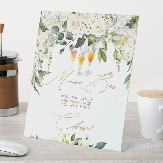 PixDezines Alabaster Rose Mimosa Bar Sockelschild (In Situ)