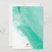 PixDezines Alcohol+Ink Aruba Green Bat Mitzvah Einladung (Rückseite)