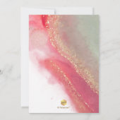 PixDezines Alcohol+Ink Crimson Red Aquamarin Gray Einladung (Rückseite)