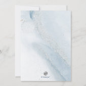 PixDezines Alcohol+Ink Dusty Blue Silver Mitzvah Einladung (Rückseite)