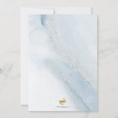 PixDezines Alcohol+Ink Dusty Blue Silver Taufe Einladung (Rückseite)