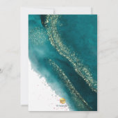 PixDezines Alcohol+Tinte Dunkelgrüne Bar Mitzvah Einladung (Rückseite)