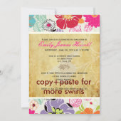 PixDezines ALEGRE RETRO BLUME GRADUATI Einladung (Rückseite)