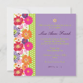 PixDezines Alegre Retro-Blüte, Bat Mitzvah Einladung (Rückseite)