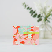 PixDezines Alegre Retro Floral, DIY Hintergrund Visitenkarte (Stehend Vorderseite)