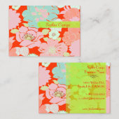 PixDezines Alegre Retro Floral, DIY Hintergrund Visitenkarte (Vorne/Hinten)