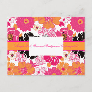 PixDezines Alegre Retro Floral, Marketing Postkart Postkarte