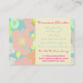 PixDezines Alegre Retro Floral, Pastel/DIY Farbe!! Visitenkarte (Rückseite)