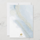 PixDezines Alkohol+Tinte Taufe Blauer Gold Einladung (Rückseite)