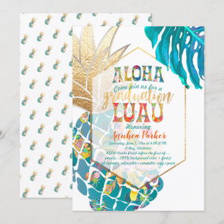 PixDezines Aloha Ananas/Aquamarin/Abschluss Luau Einladung