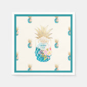 PixDezines Aloha Ananas/Aquamarin/DIY Hintergrund Serviette (Vorderseite)