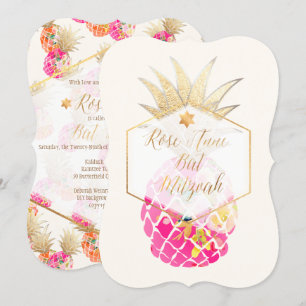 PixDezines Aloha Ananas/Aquarell/Bat Mitzvah Einladung