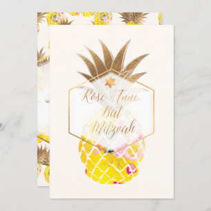 PixDezines Aloha Ananas/Aquarell/Bat Mitzvah Einladung