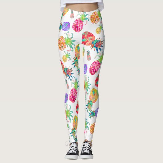 PixDezines Aloha Ananas/DIY Bckgrnd Color Leggings (Vorderseite)