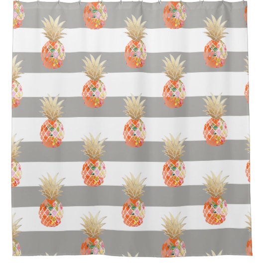 PixDezines Aloha Ananas/DIY Hintergrund Duschvorhang (Vorderseite)