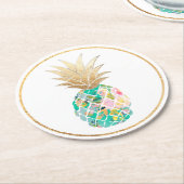 PixDezines Aloha Ananas/DIY Hintergrund Runder Pappuntersetzer (Angewinkelt)