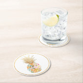 PixDezines Aloha Ananas/DIY Hintergrund Runder Pappuntersetzer (Vor Ort)