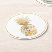 PixDezines Aloha Ananas/DIY Hintergrund Runder Pappuntersetzer (Angewinkelt)