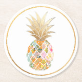 PixDezines Aloha Ananas/DIY Hintergrund Runder Pappuntersetzer (Vorderseite)