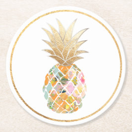 PixDezines Aloha Ananas/DIY Hintergrund Runder Pappuntersetzer
