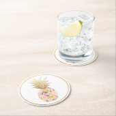 PixDezines Aloha Ananas/DIY Hintergrund Runder Pappuntersetzer (Vor Ort)