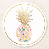 PixDezines Aloha Ananas/DIY Hintergrund Runder Pappuntersetzer (Vorderseite)