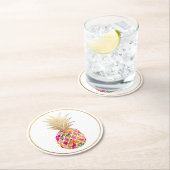 PixDezines Aloha Ananas/DIY Hintergrund Runder Pappuntersetzer (Vor Ort)