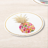 PixDezines Aloha Ananas/DIY Hintergrund Runder Pappuntersetzer (Angewinkelt)