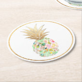 PixDezines Aloha Ananas/DIY Hintergrund Runder Pappuntersetzer (Angewinkelt)