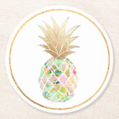 PixDezines Aloha Ananas/DIY Hintergrund Runder Pappuntersetzer (Vorderseite)