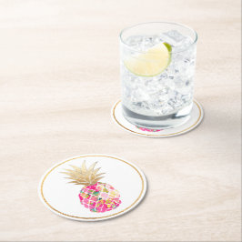 PixDezines Aloha Ananas/DIY Hintergrund Runder Pappuntersetzer