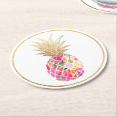 PixDezines Aloha Ananas/DIY Hintergrund Runder Pappuntersetzer (Angewinkelt)