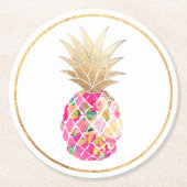PixDezines Aloha Ananas/DIY Hintergrund Runder Pappuntersetzer (Vorderseite)