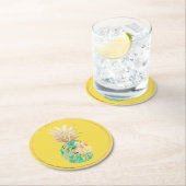 PixDezines Aloha Ananas/DIY Hintergrund Runder Pappuntersetzer (Vor Ort)