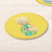 PixDezines Aloha Ananas/DIY Hintergrund Runder Pappuntersetzer (Angewinkelt)