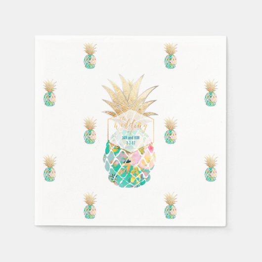 PixDezines Aloha Ananas/DIY Hintergrund Serviette (Vorderseite)