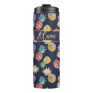 PixDezines Aloha Ananas/DIY Hintergrund Thermosbecher