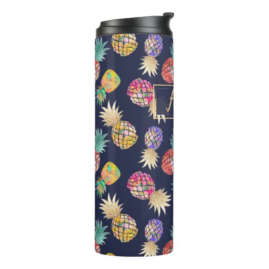 PixDezines Aloha Ananas/DIY Hintergrund Thermosbecher (Nach links gedreht)