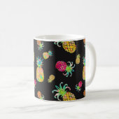 PixDezines Aloha Ananas+Floral Wasserfarbe Kaffeetasse (VorderseiteRechts)