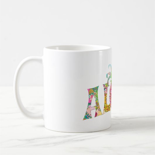 PixDezines Aloha Ananas+Floral Wasserfarbe Kaffeetasse (Links)