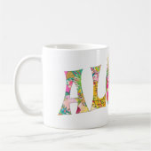 PixDezines Aloha Ananas+Floral Wasserfarbe Kaffeetasse (Links)